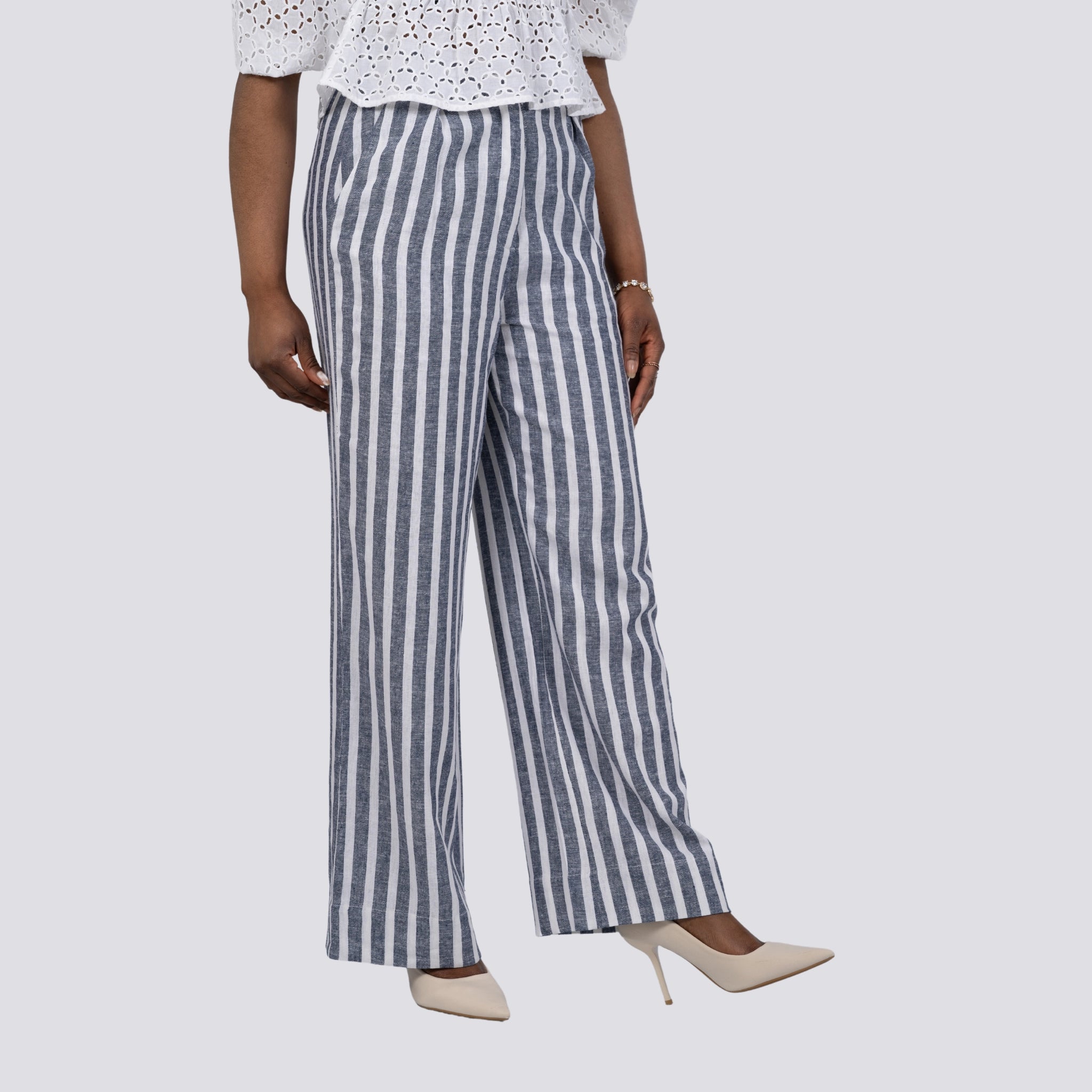 Monochrome Chic Linen Trousers