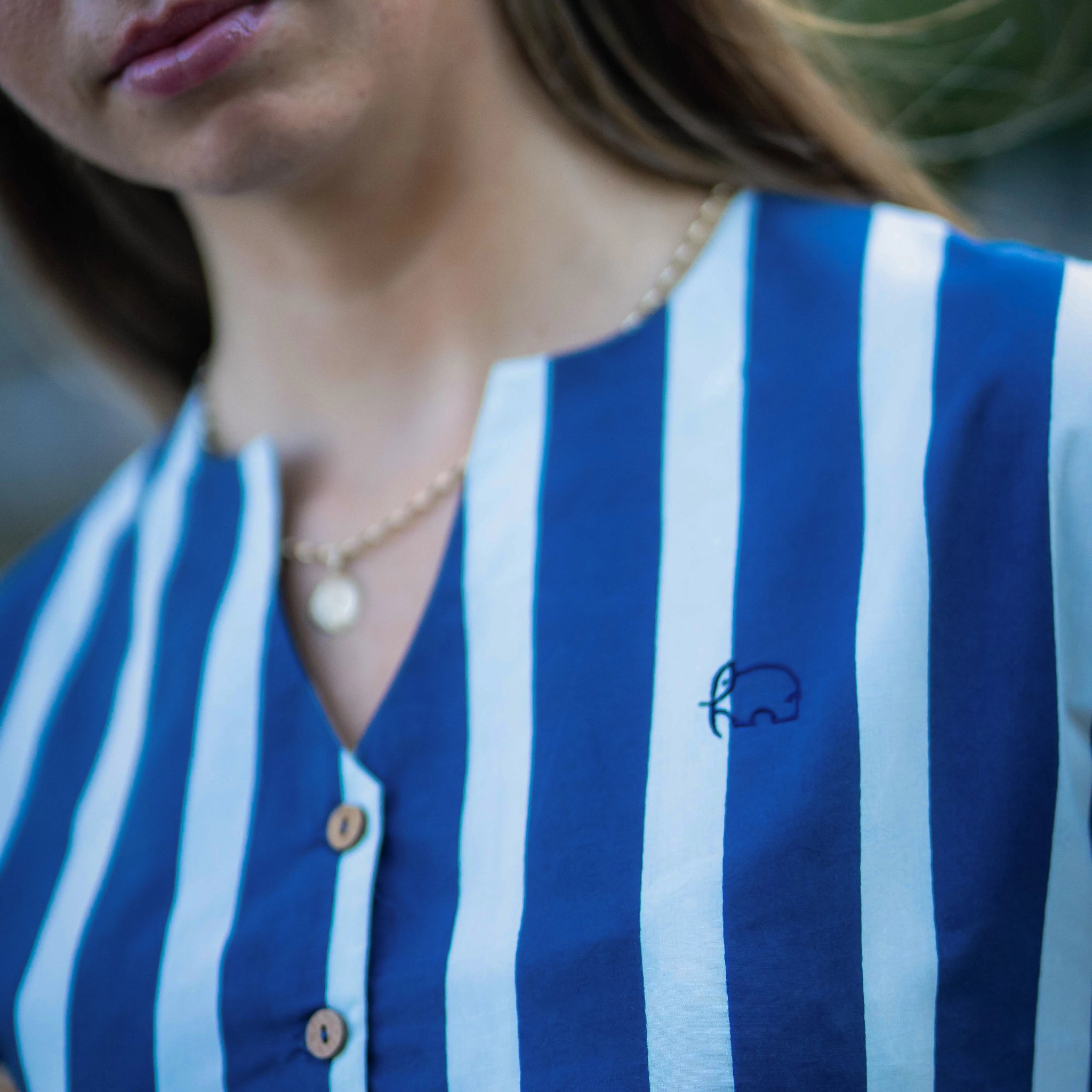 Denim & White Stripe Dress: Timeless Elegance Meets Modern Comfort