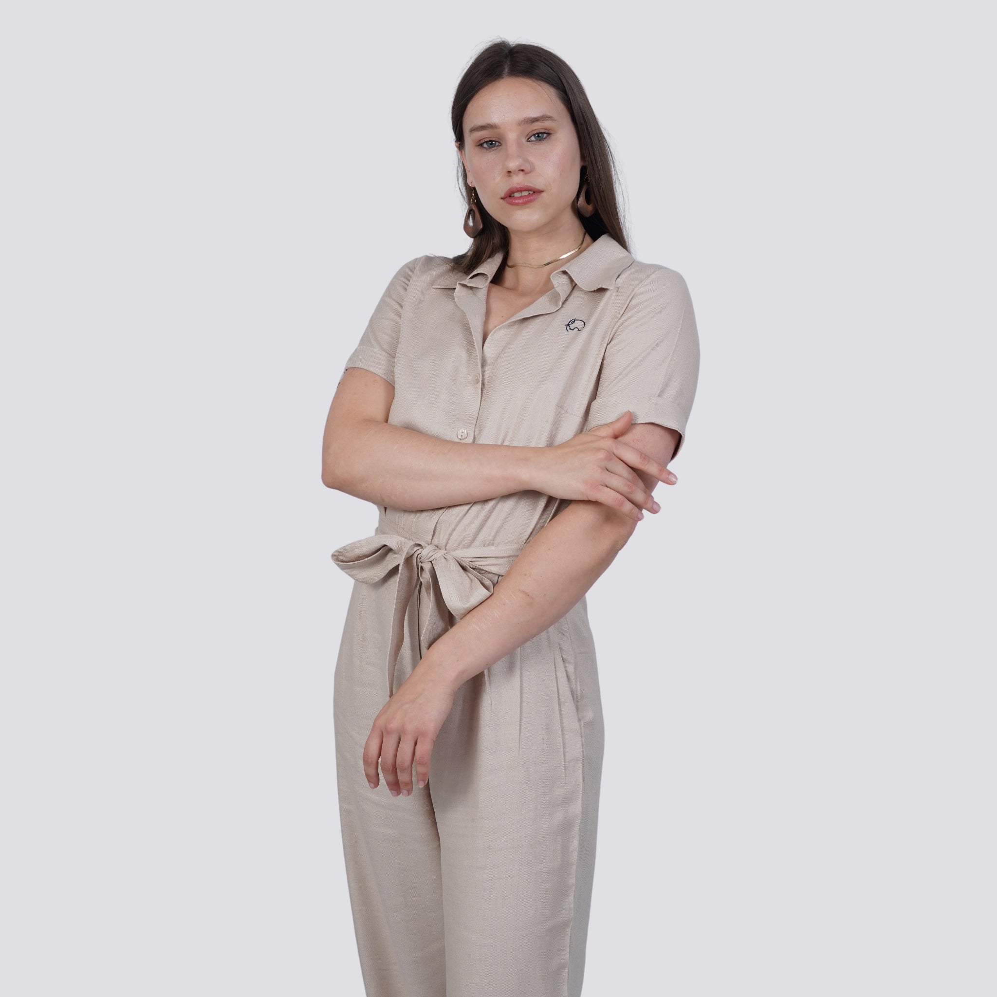 Merino Viscose Linen Jumpsuit