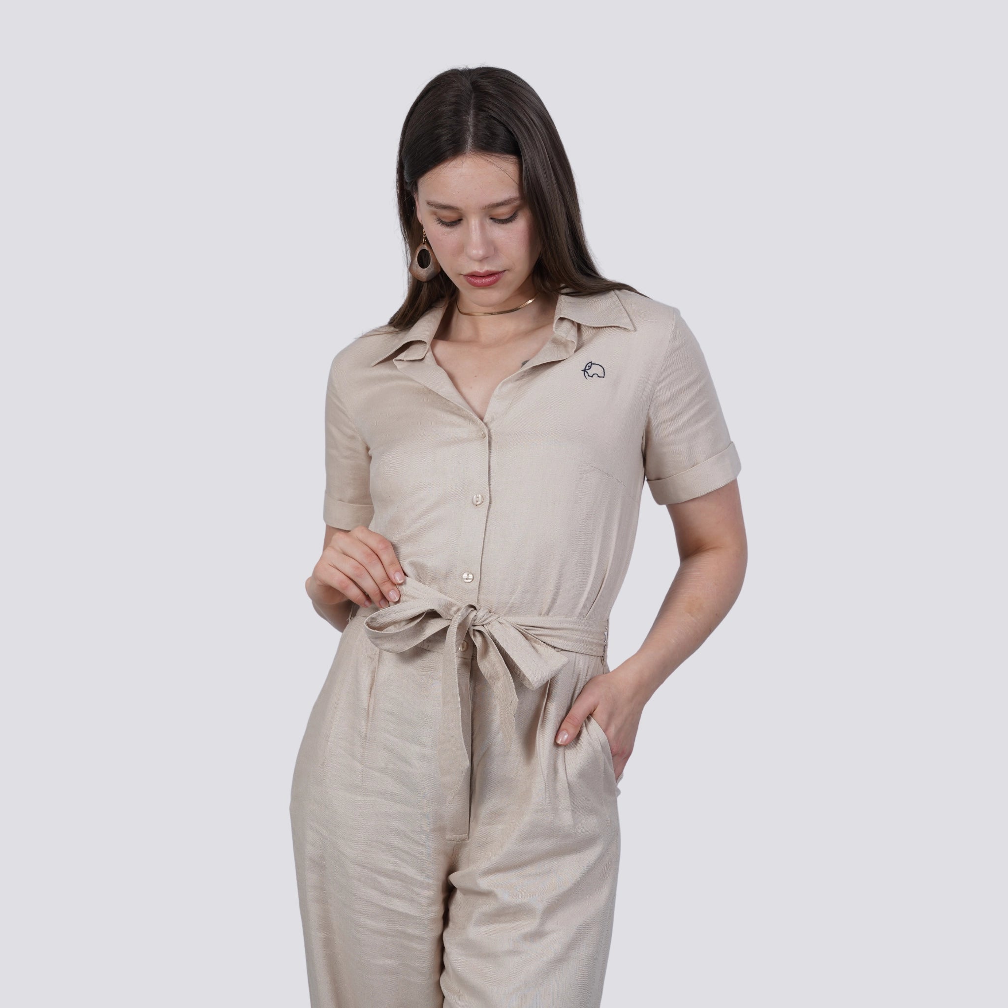 Merino Viscose Linen Jumpsuit