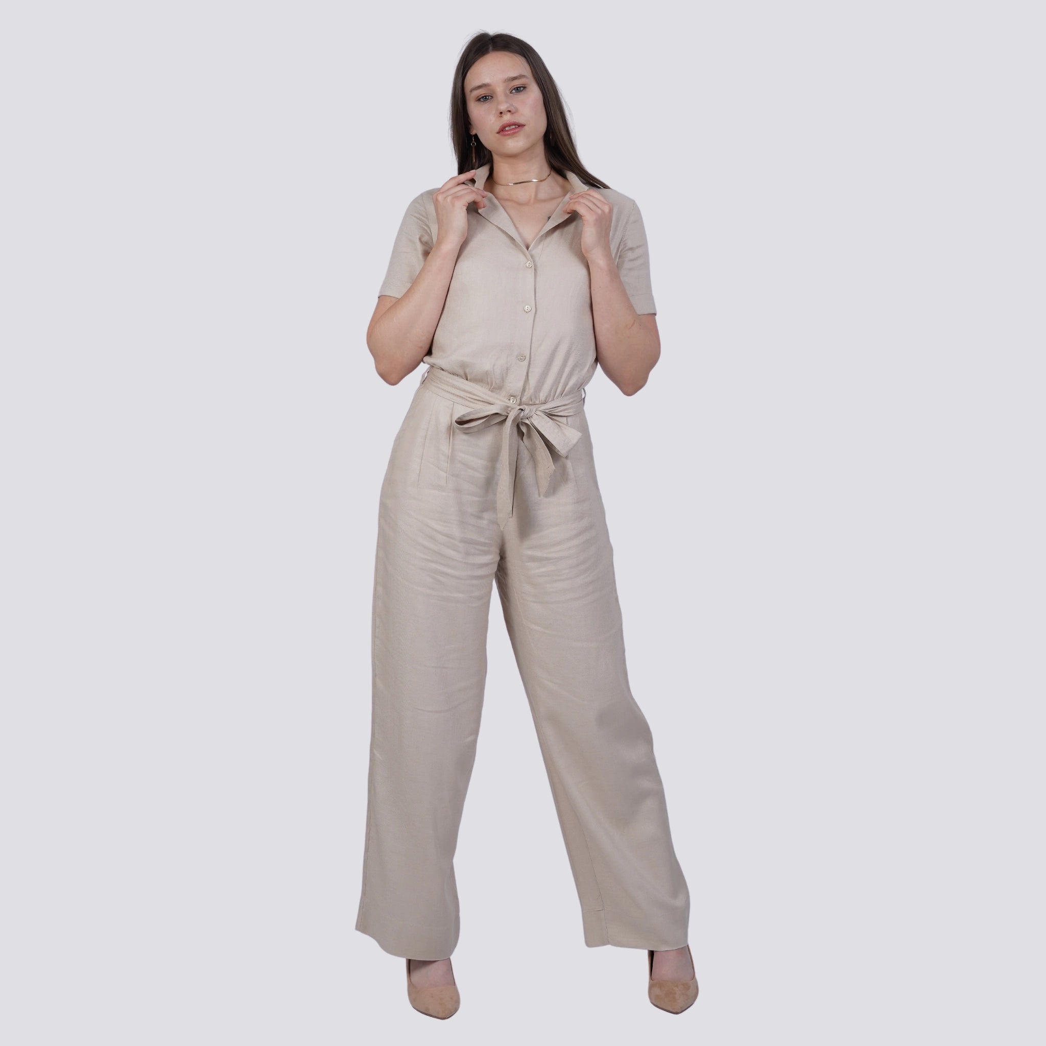 Merino Viscose Linen Jumpsuit