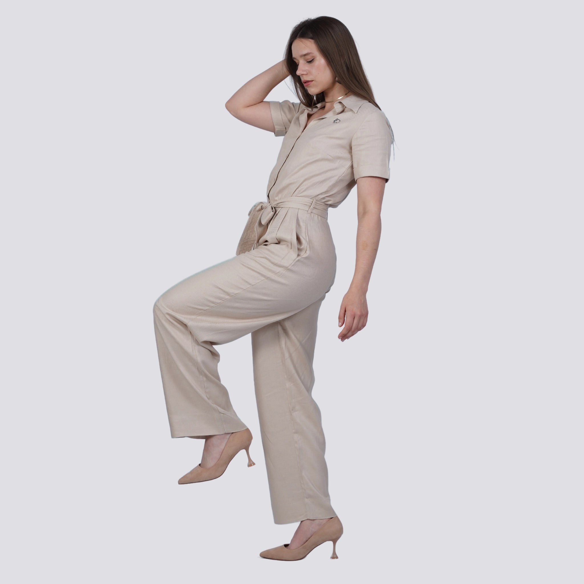 Merino Viscose Linen Jumpsuit