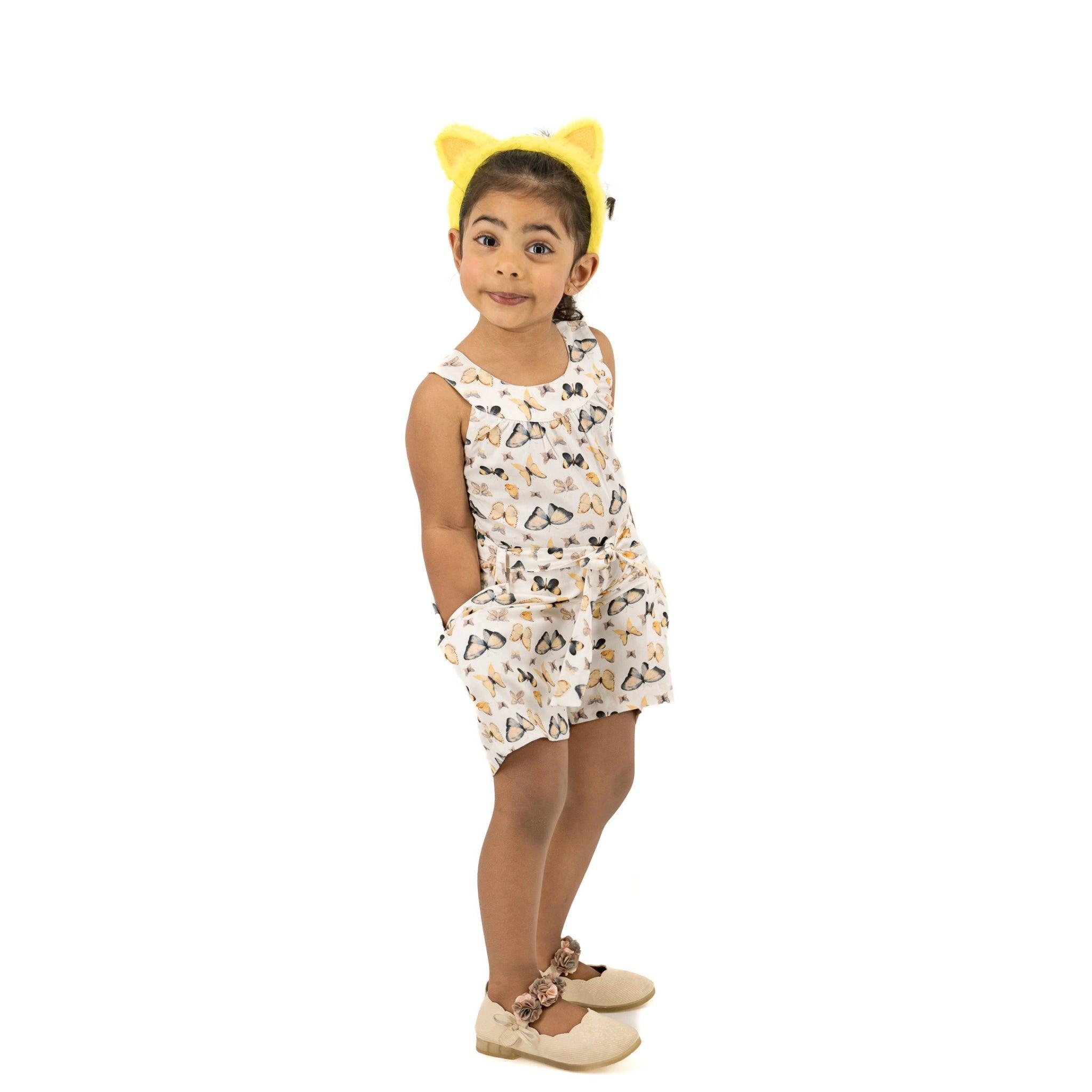 White Adventure-Ready Cotton Play Suit - Karee-Designs