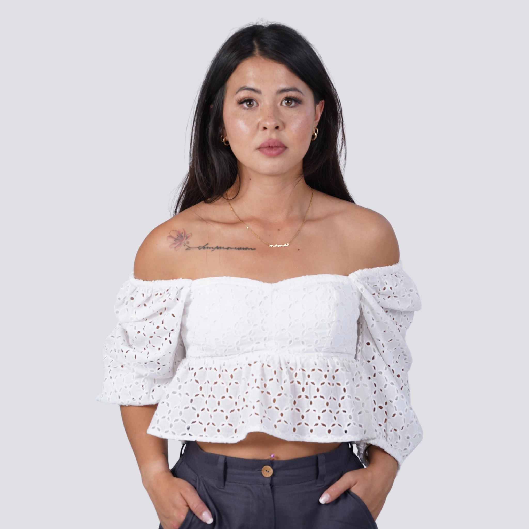 White Lace Whisper Blouse