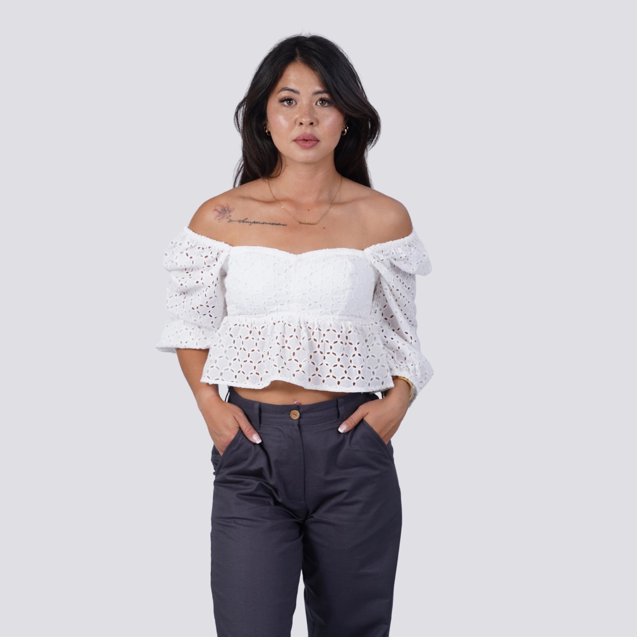 White Lace Whisper Blouse