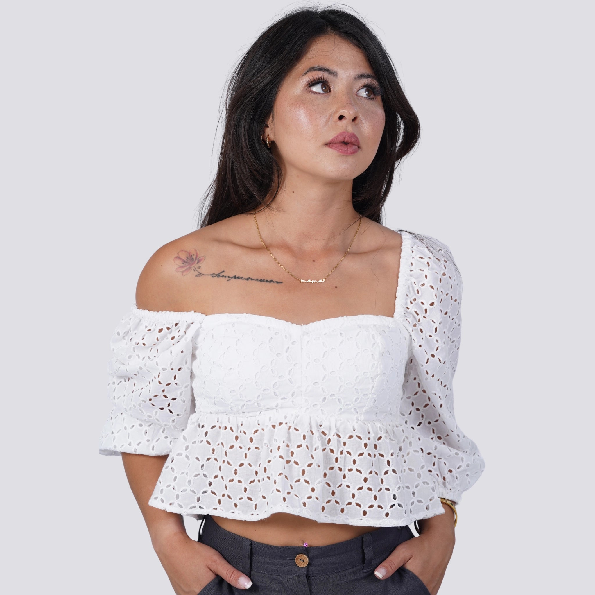 White Lace Whisper Blouse