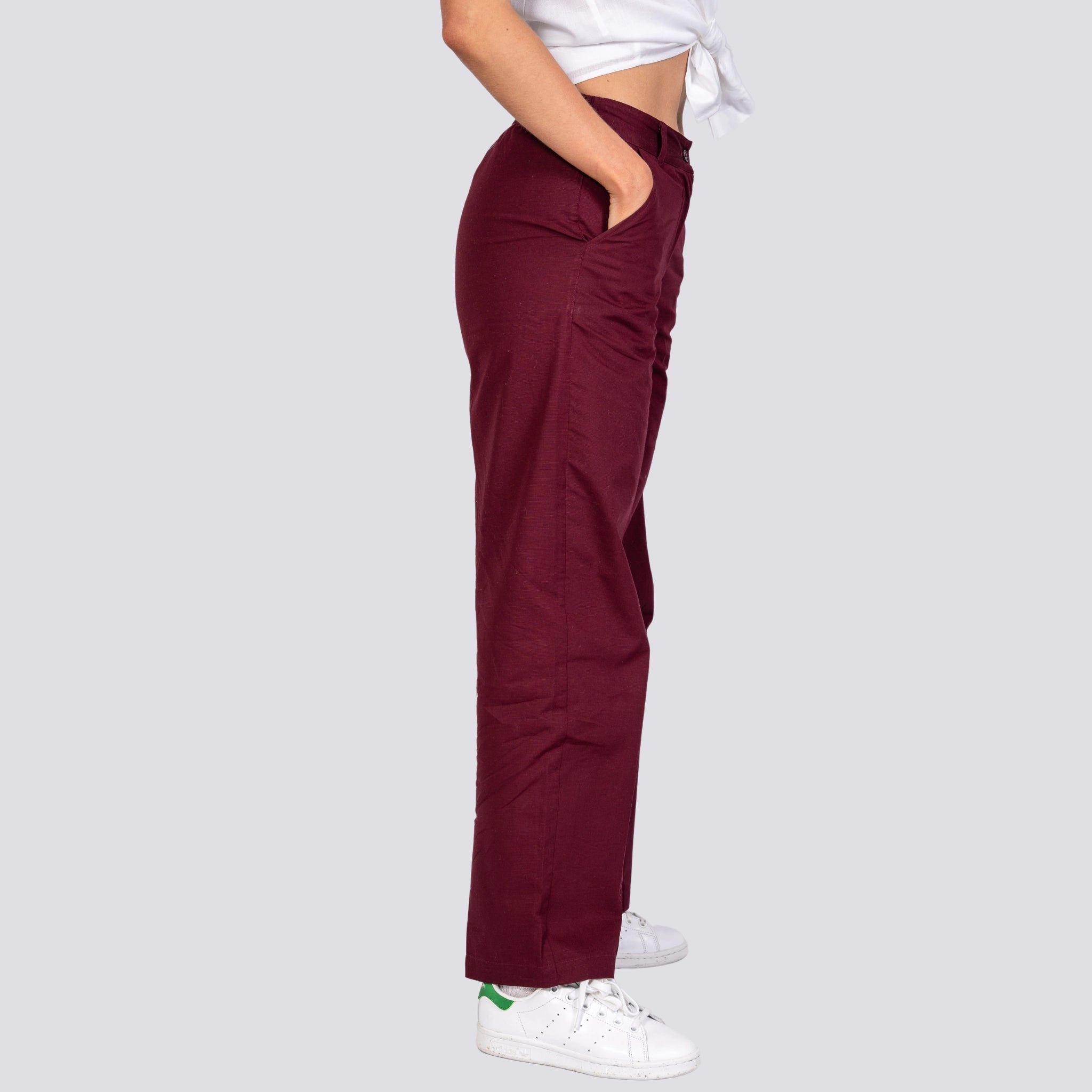 Women's Black Linen Trousers