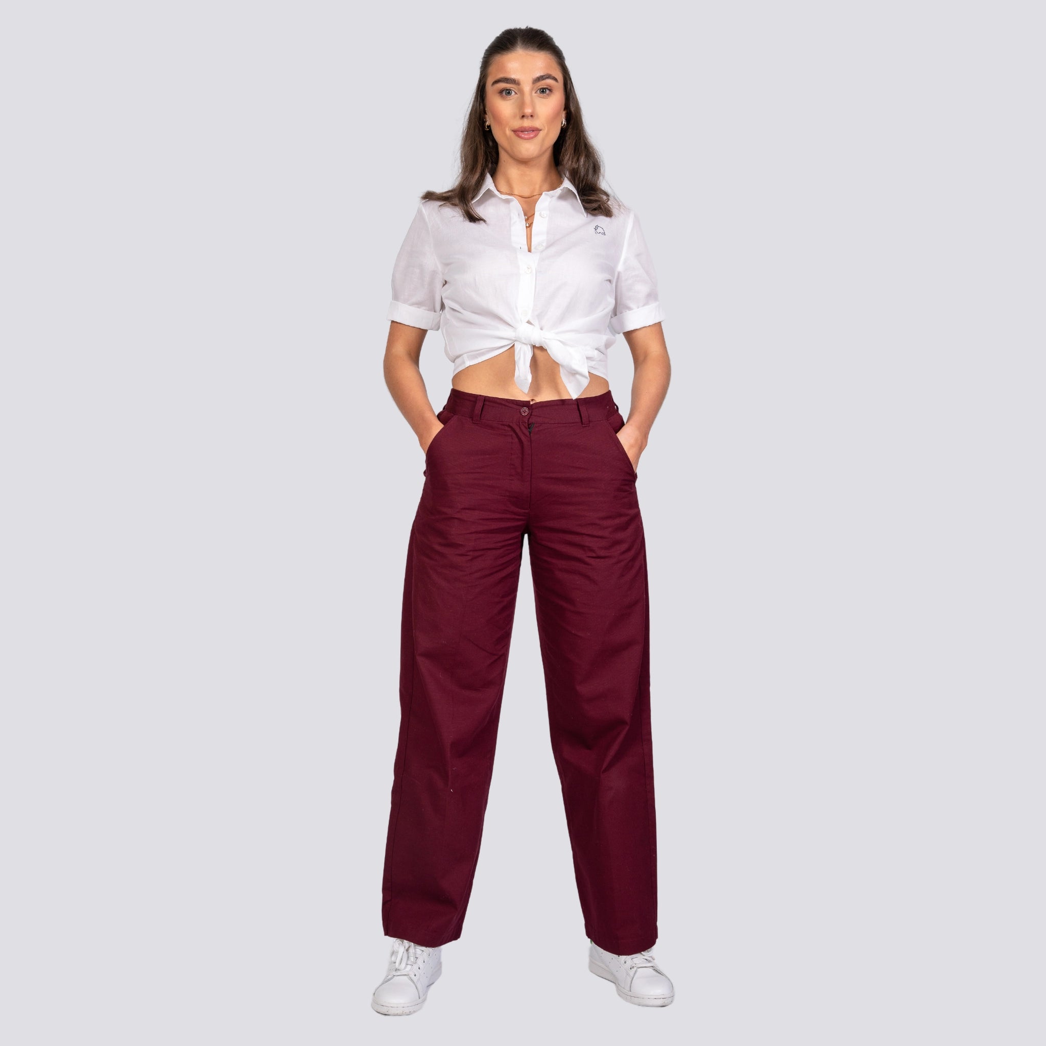 Women's Black Linen Trousers