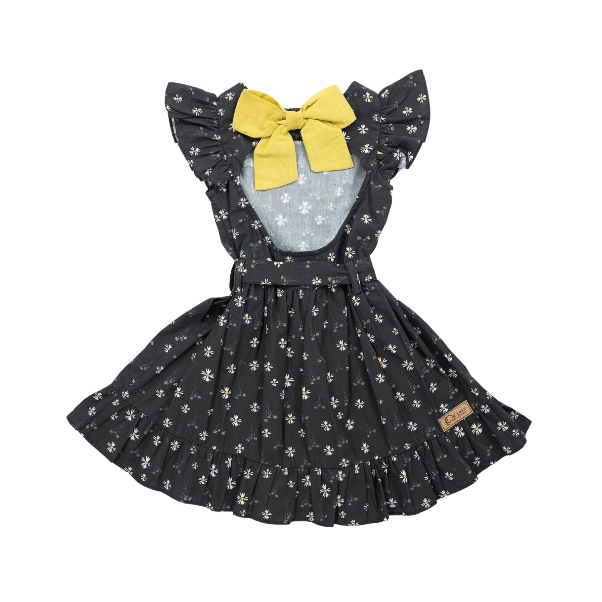 Petite Blossom Black Cotton Dress