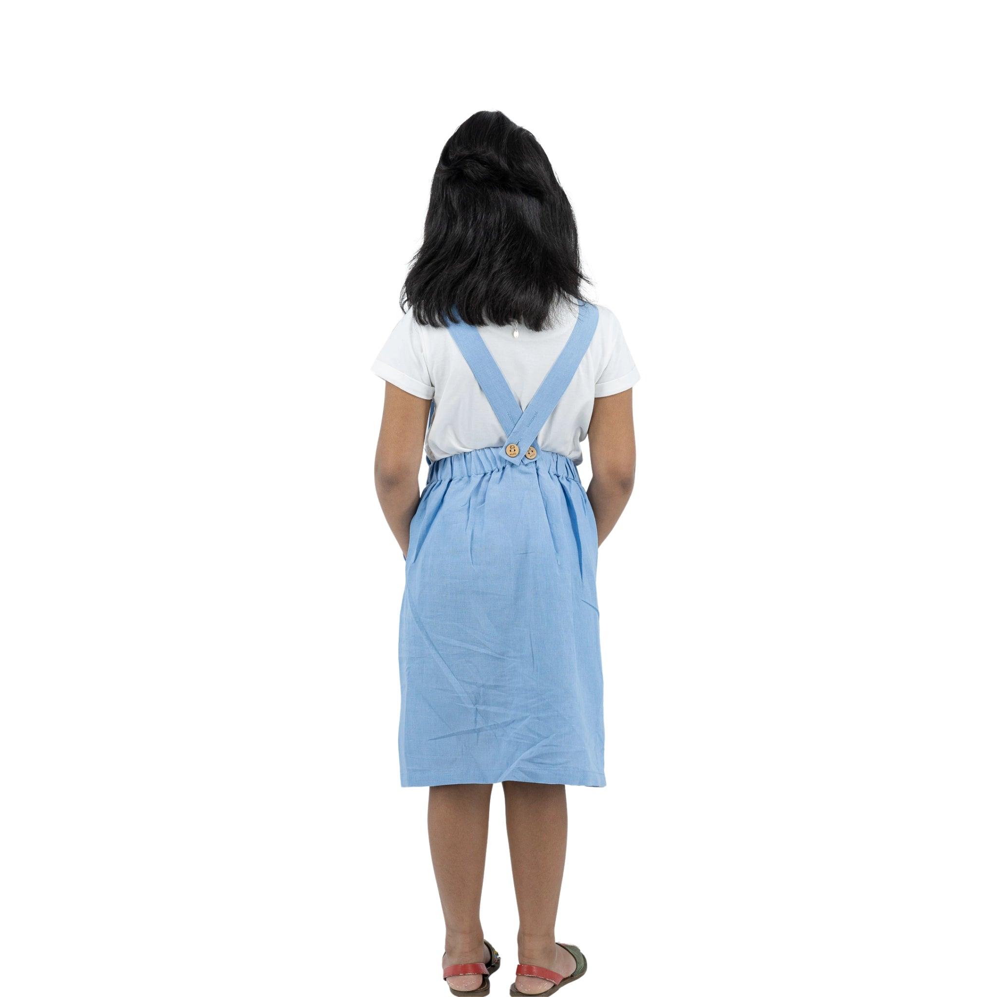 Cerulean Blue Linen Pinafore