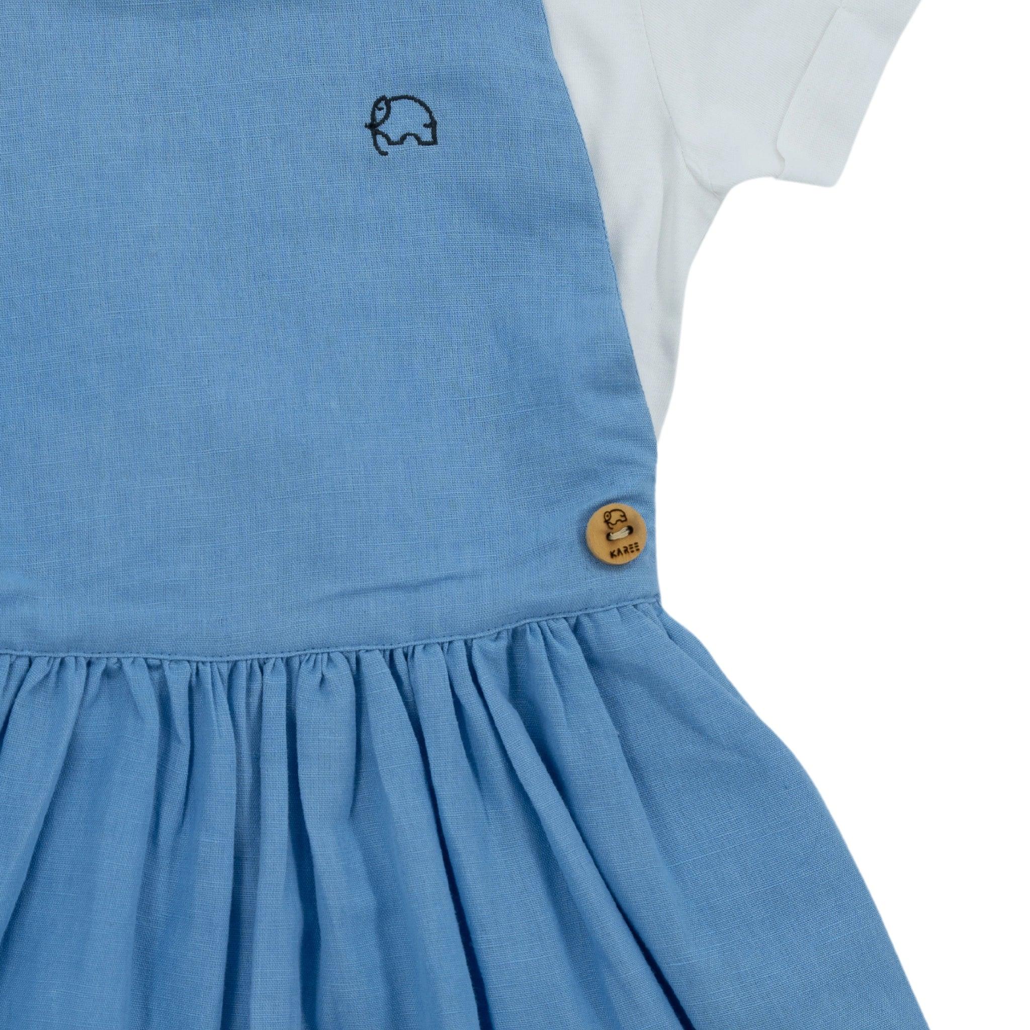 Cerulean Blue Linen Pinafore