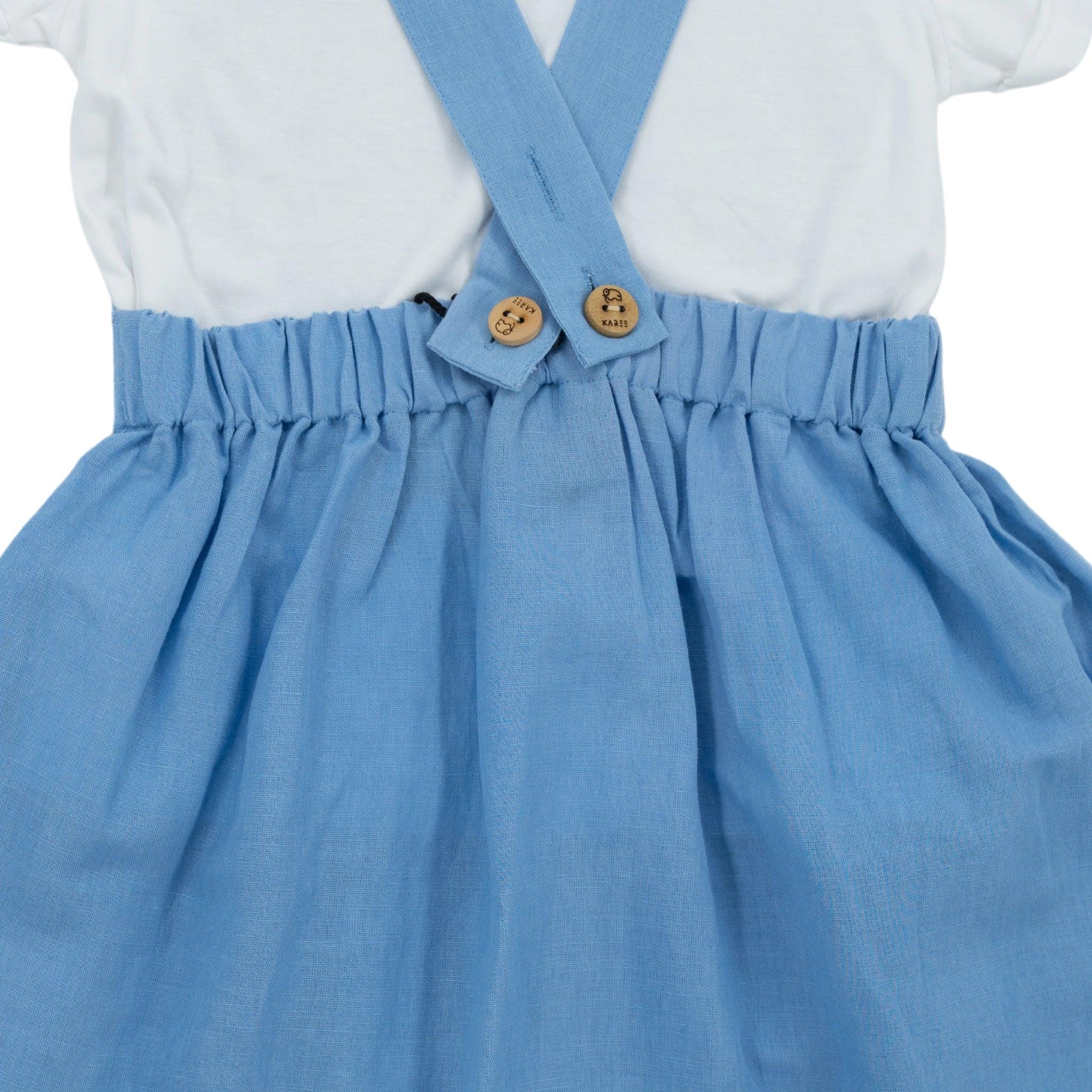 Cerulean Blue Linen Pinafore