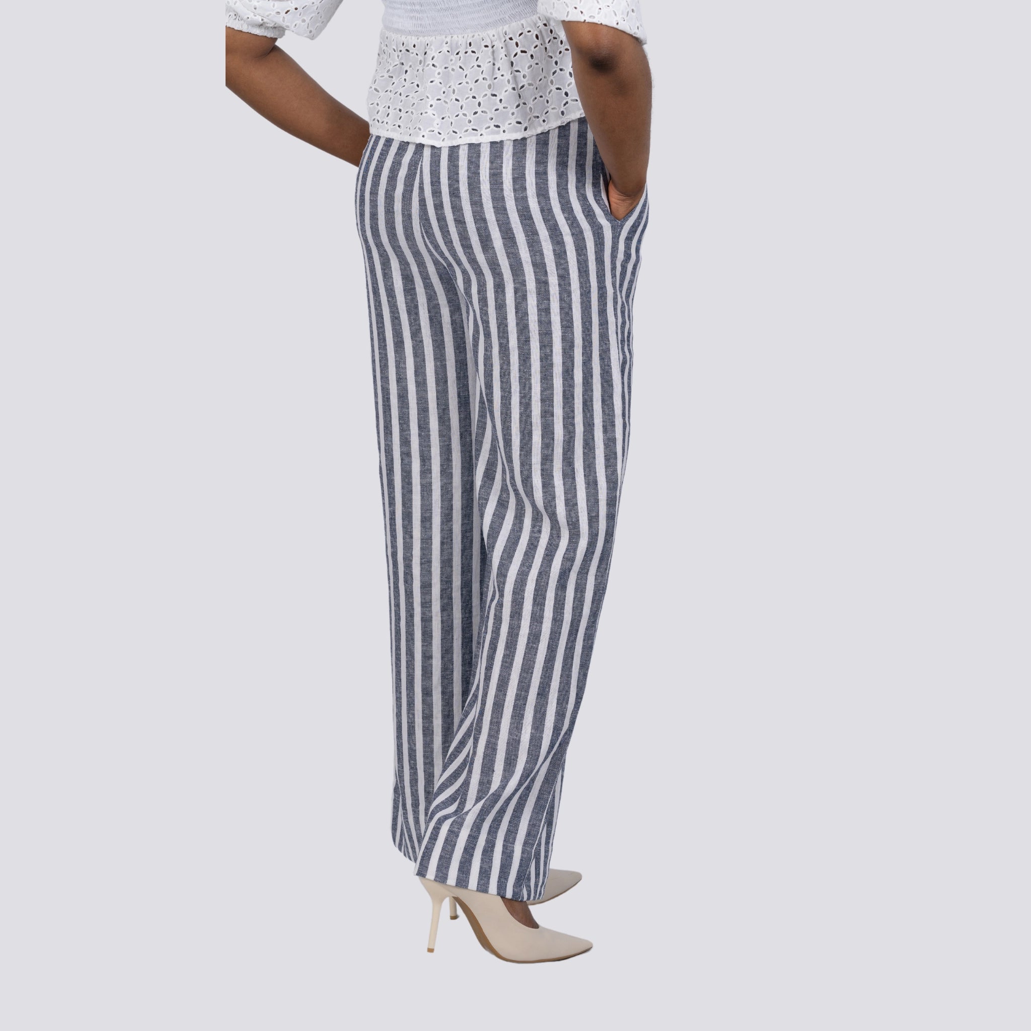 Monochrome Chic Linen Trousers