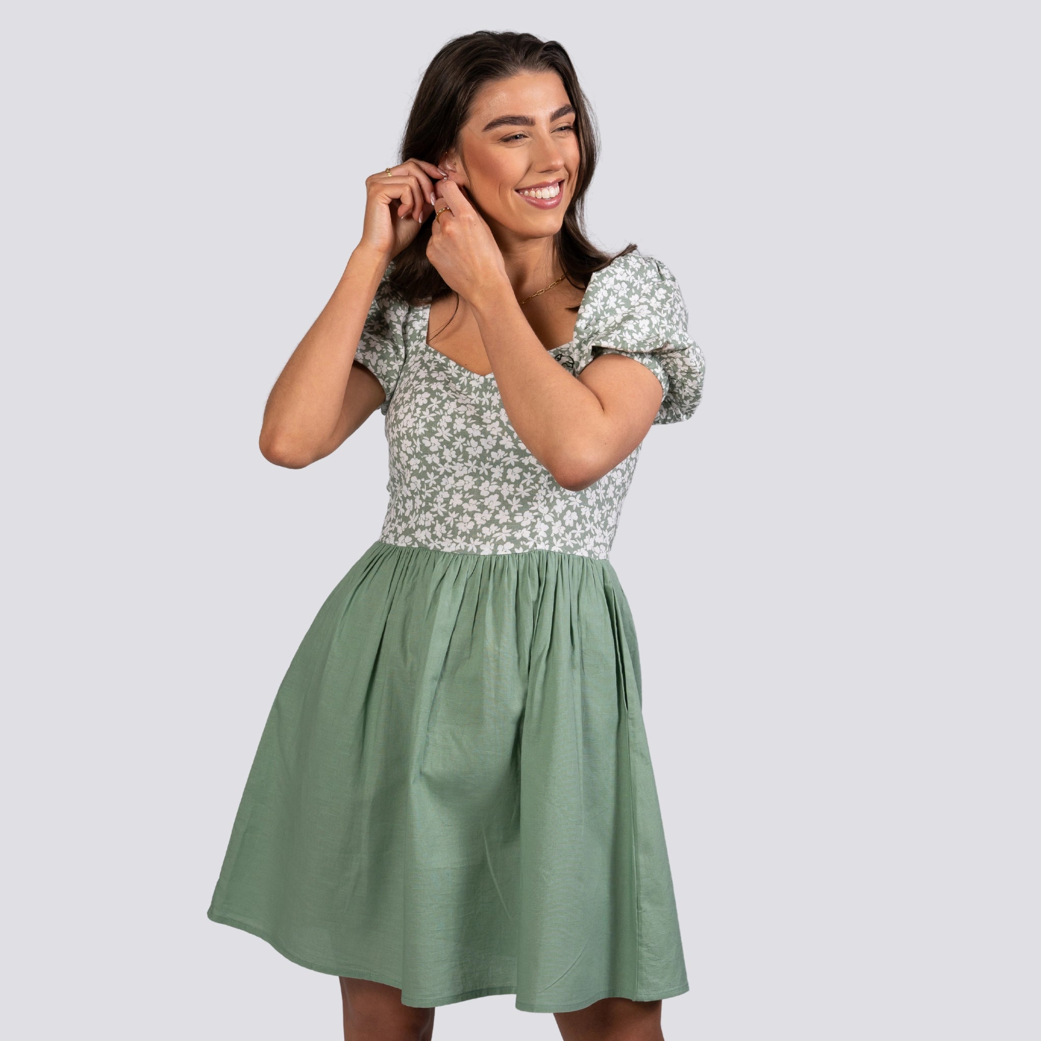 Sirocco Blooms Green Frock