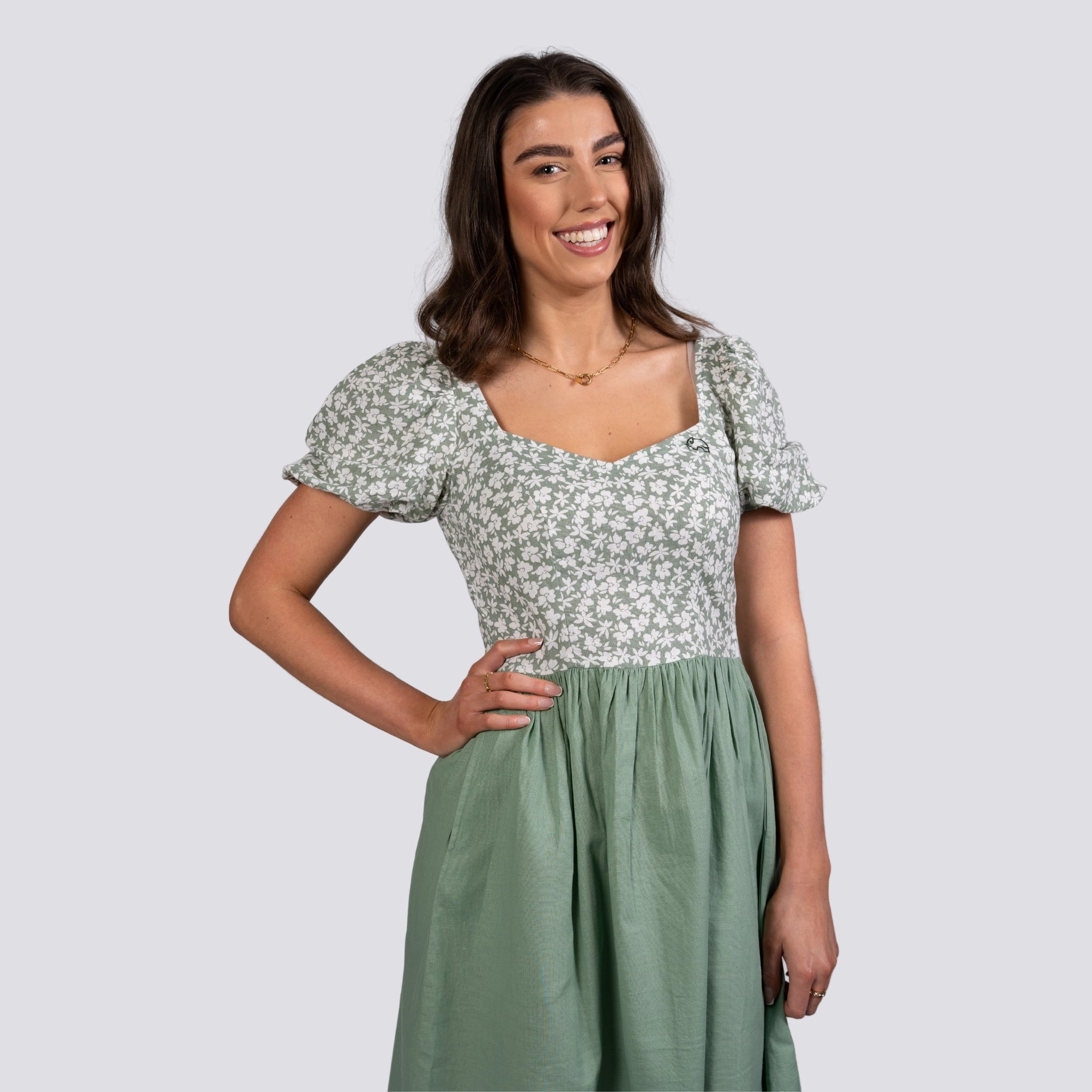 Sirocco Blooms Green Frock