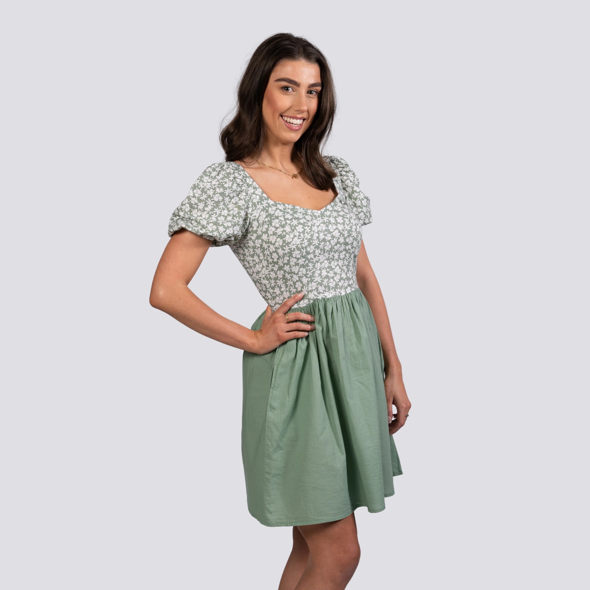 Sirocco Blooms Green Frock