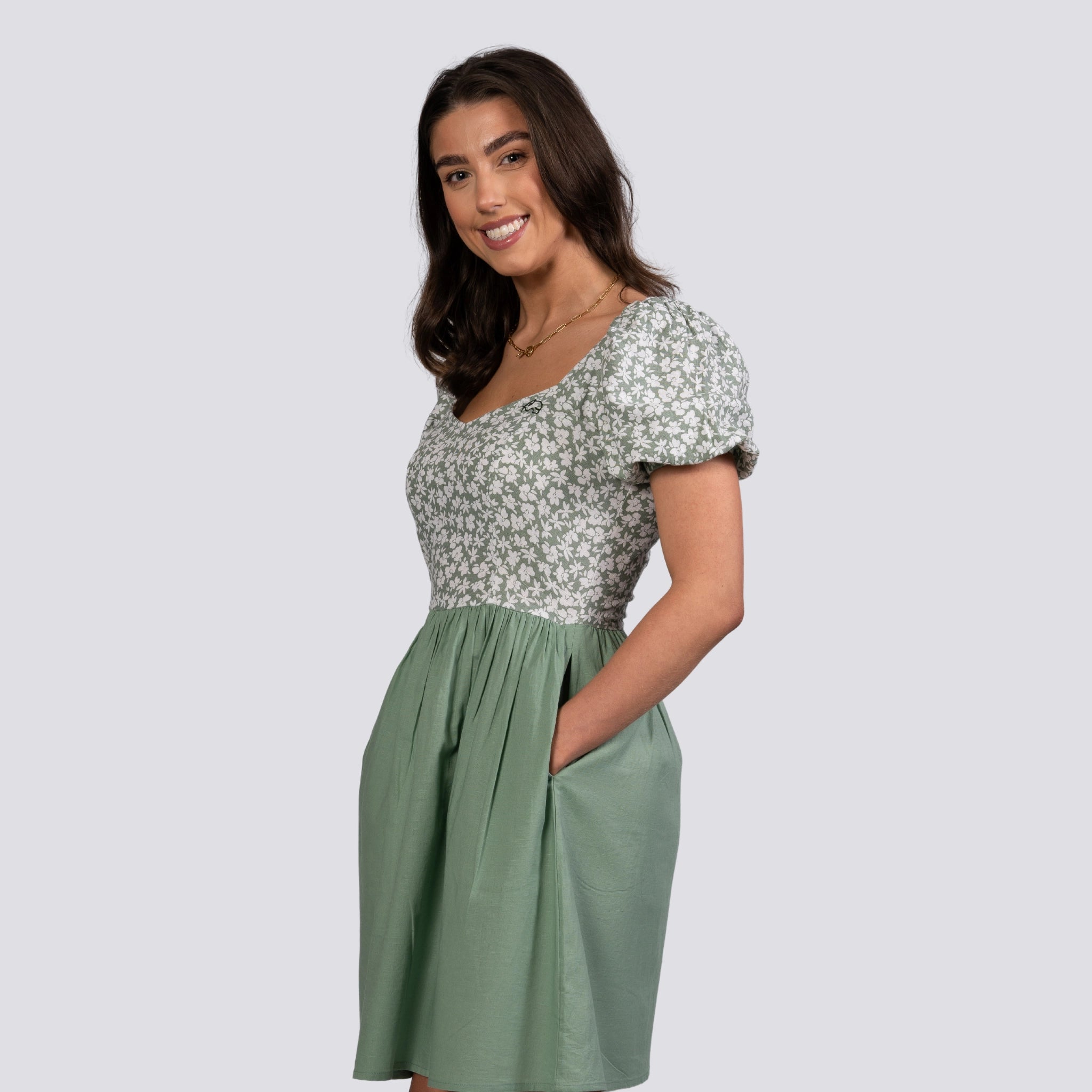 Sirocco Blooms Green Frock