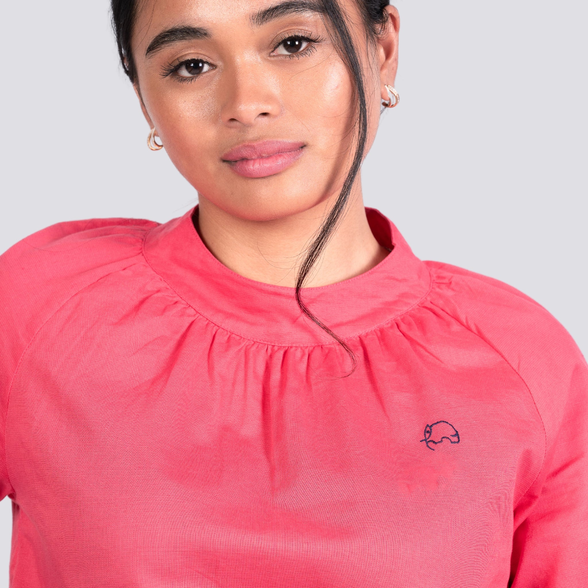 Fuchsia High Neck Top for Women